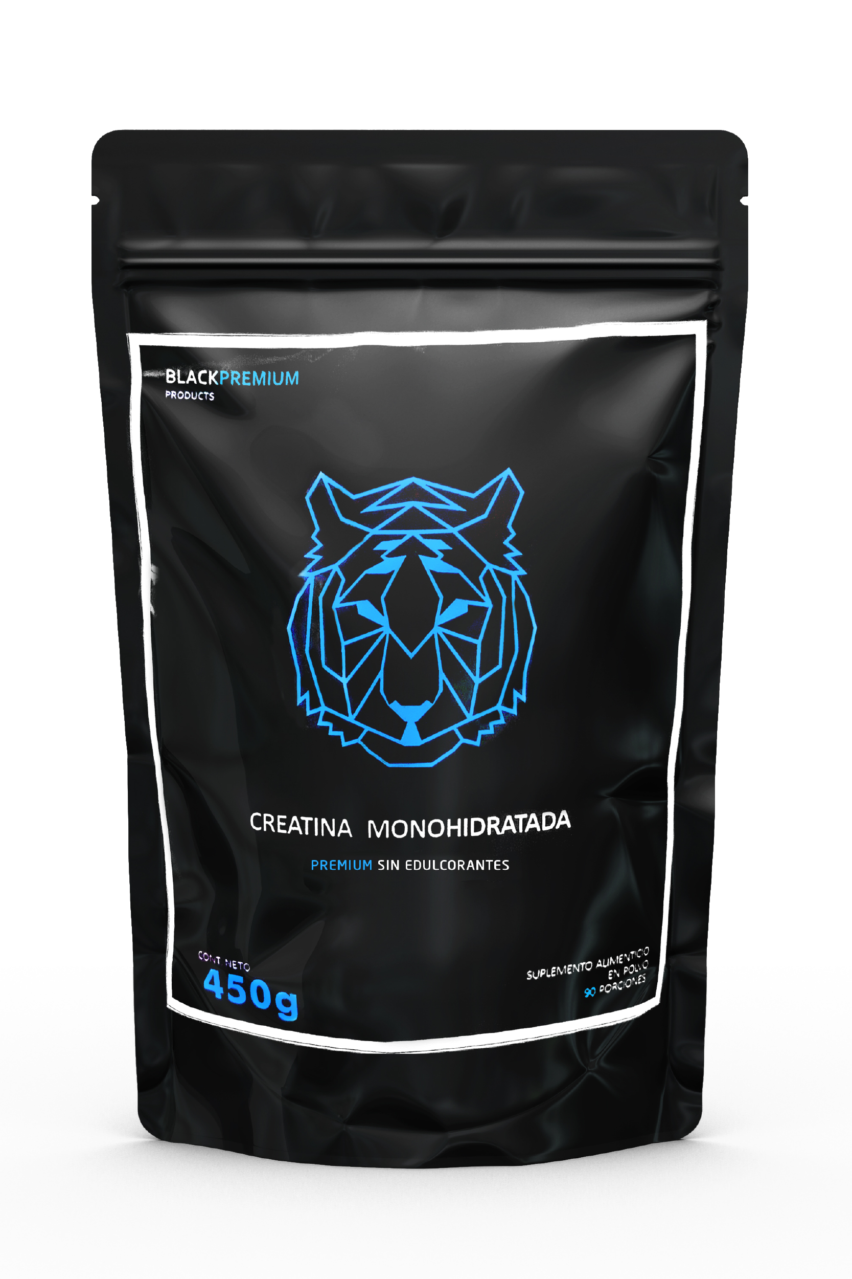 Creatina Monohidratada sin edulcorantes 450 gramos | Black Premium | Suplemento Alimenticio en Polvo