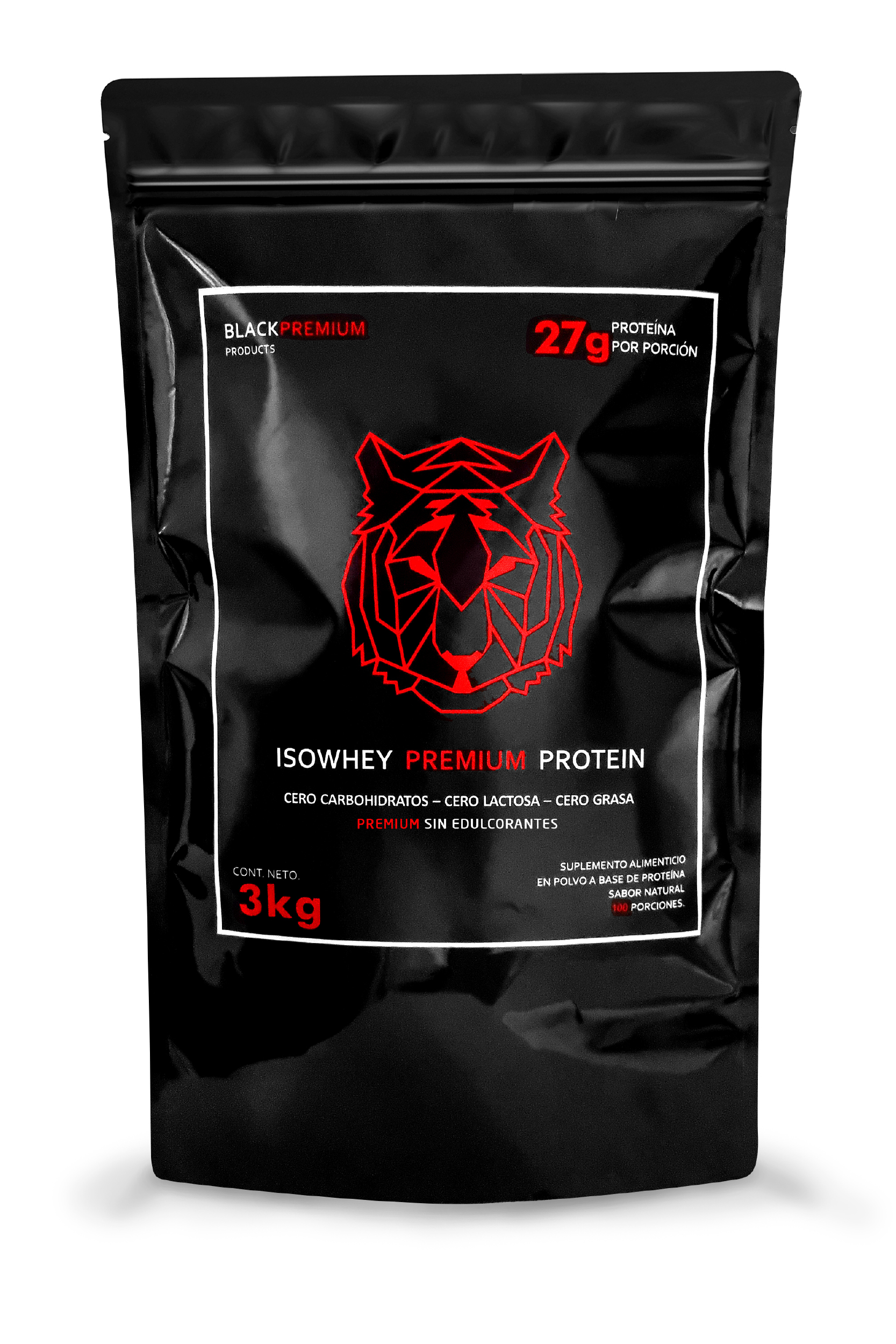 Proteína Natural 3 kilos | Black Premium | Suplemento Alimenticio en Polvo | Proteína aislada de suero de leche