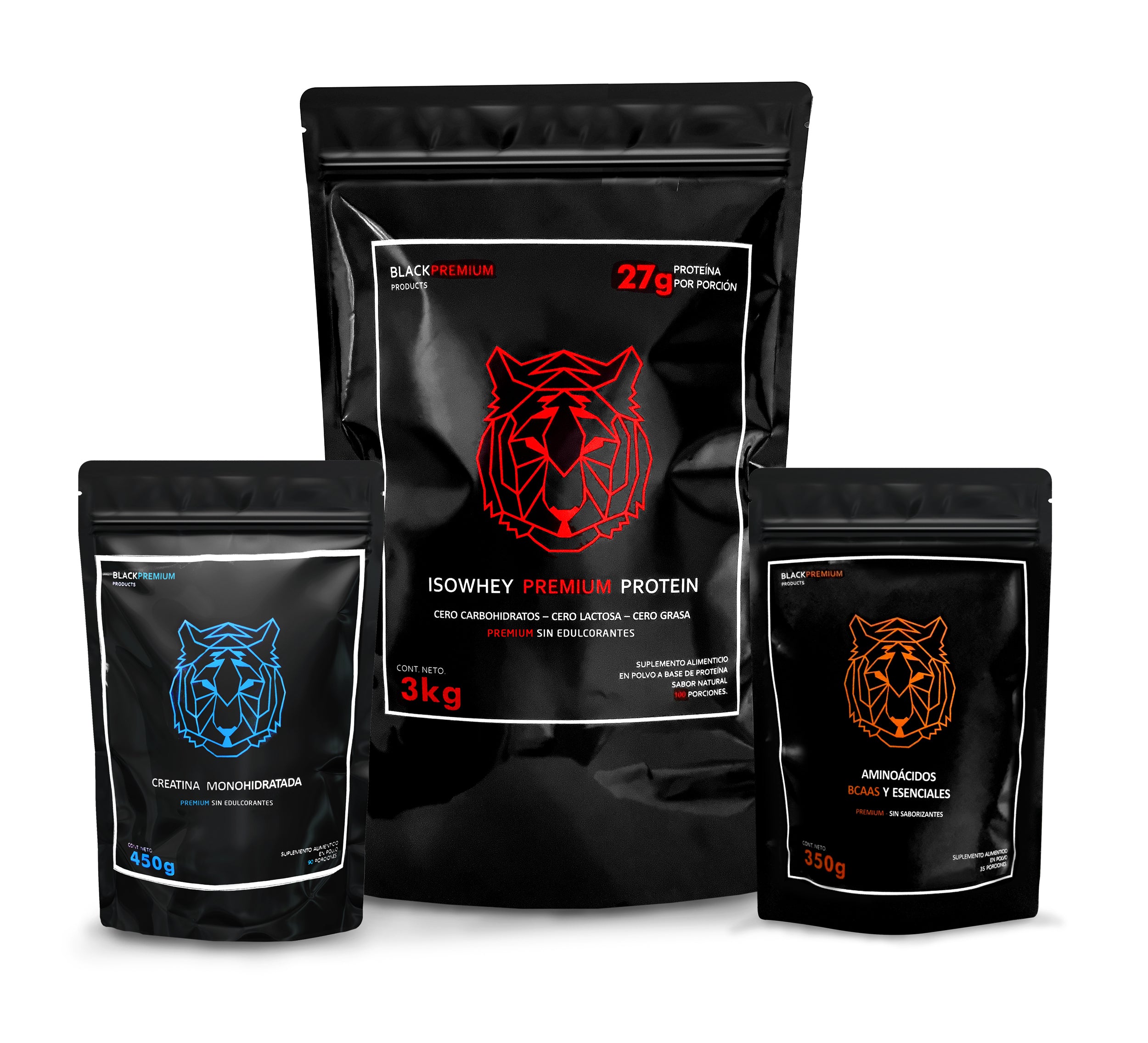 Black Premium | Suplementos Alimenticios en Polvo | Proteínas | Bundle | Colágeno, Proteína, Creatina, Aminoácidos BCAAS