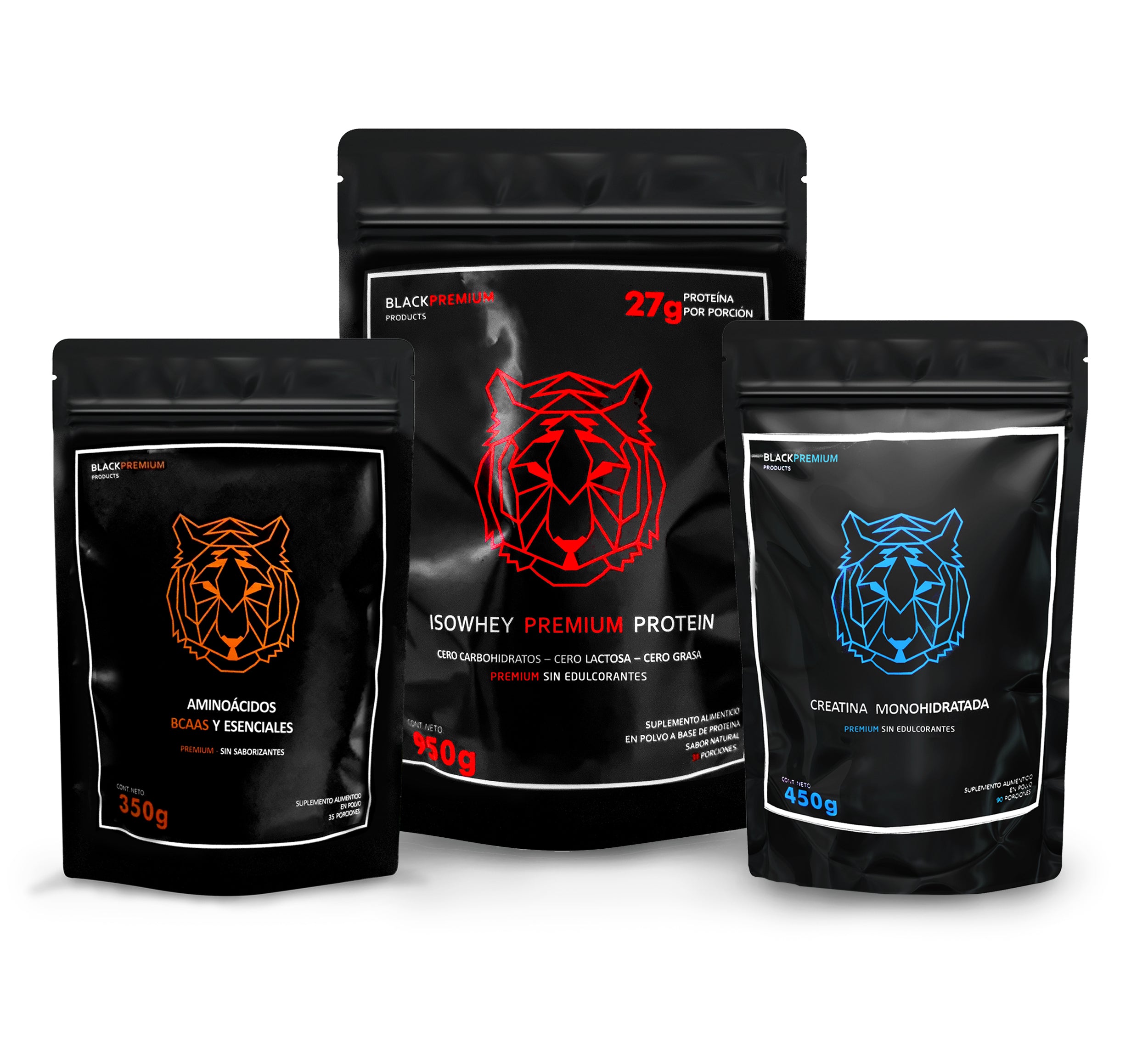 Black Premium | Suplementos Alimenticios en Polvo | Proteínas | Bundle | Colágeno, Proteína, Creatina, Aminoácidos BCAAS