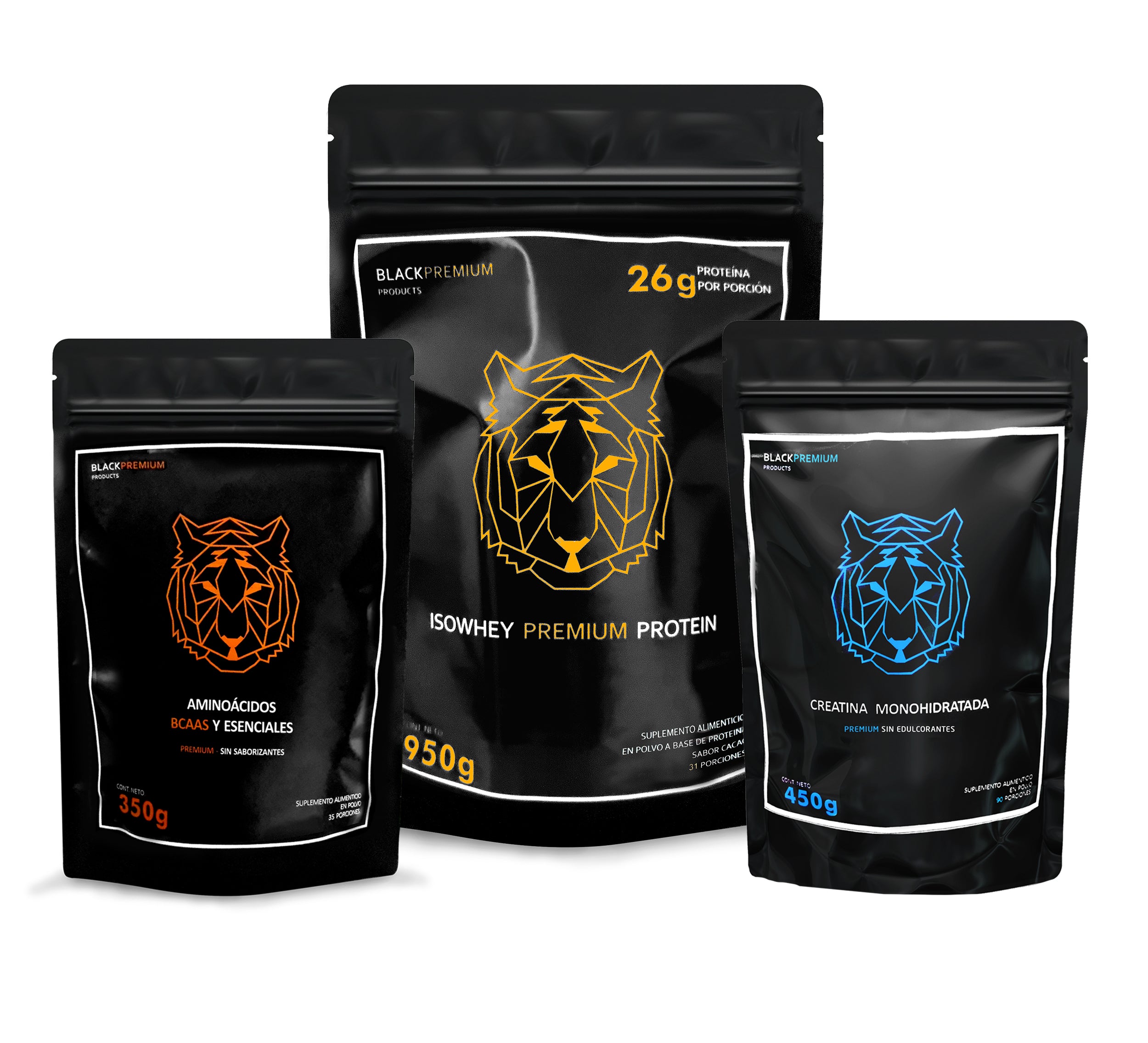Black Premium | Suplementos Alimenticios en Polvo | Proteínas | Bundle | Colágeno, Proteína, Creatina, Aminoácidos BCAAS